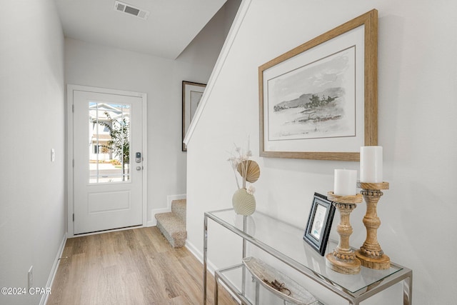 entryway featuring light wood-type flooring