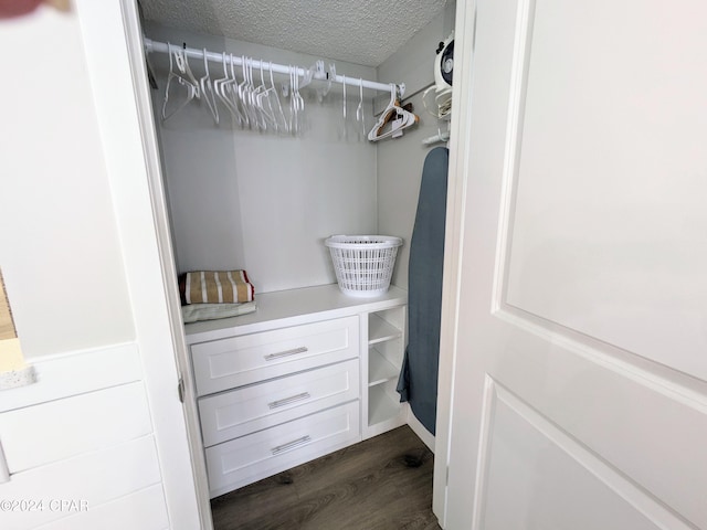 walk in closet featuring dark hardwood / wood-style flooring