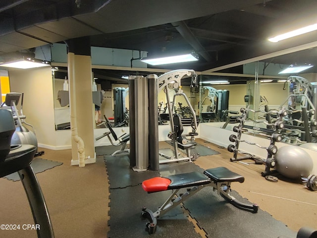 view of workout area