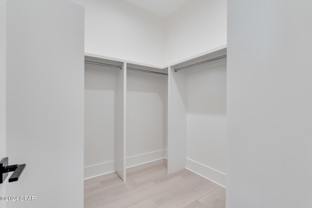 spacious closet with light wood-type flooring