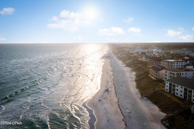 view of water feature featuring a beach view