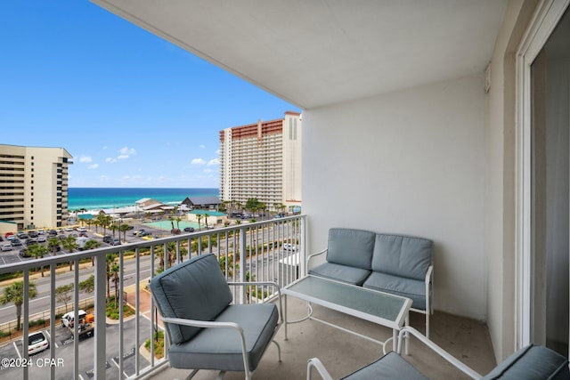 balcony with a water view