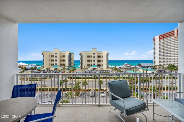 balcony with a water view