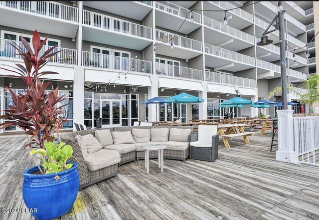 exterior space featuring an outdoor hangout area