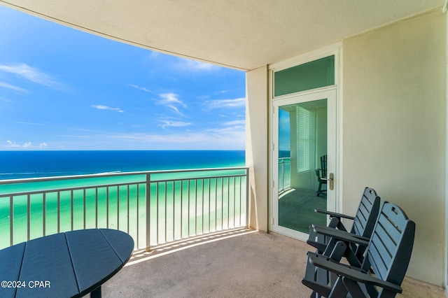 balcony with a water view