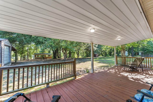 view of wooden deck