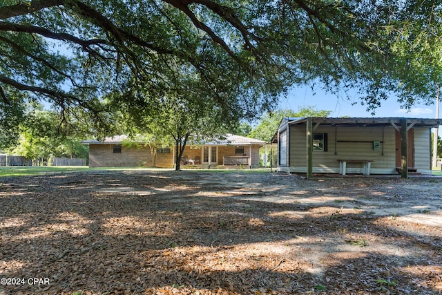 view of single story home