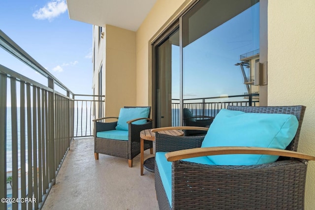 balcony with a water view