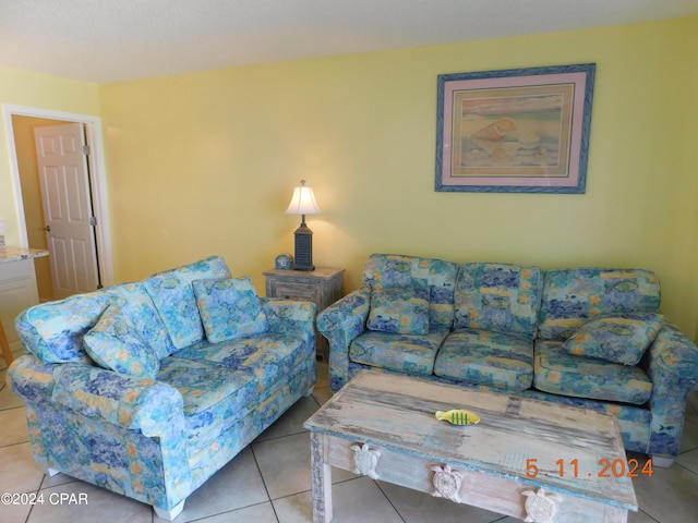 view of tiled living room