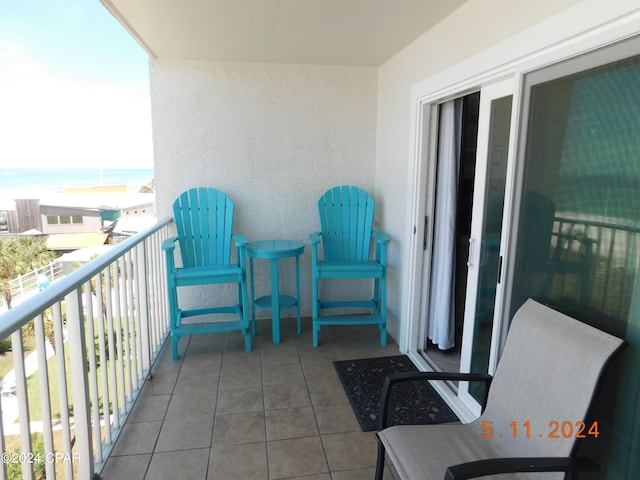 balcony with a water view