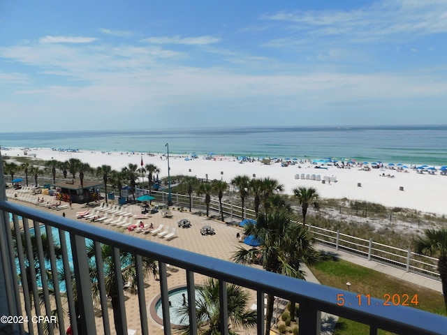 water view featuring a beach view