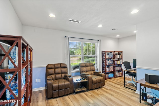 office featuring light hardwood / wood-style floors