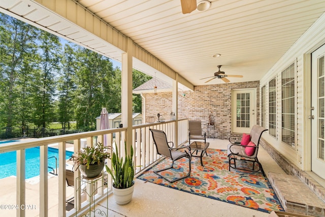 view of patio / terrace with ceiling fan