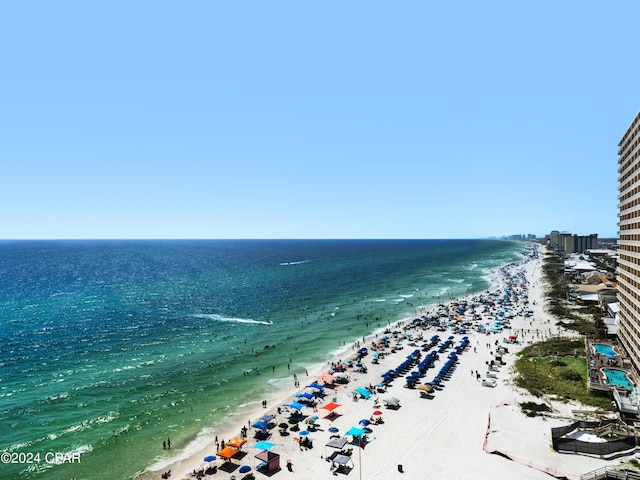 water view with a view of the beach