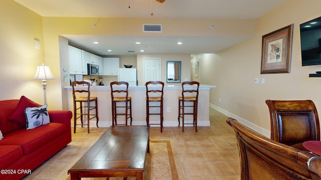 view of tiled living room