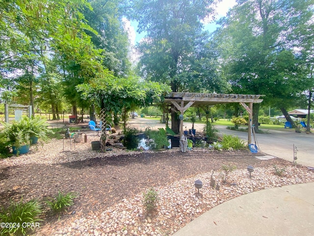 surrounding community with a pergola