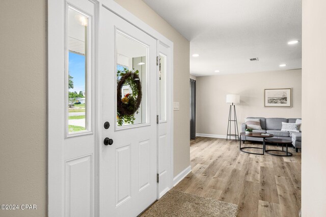 entryway featuring light wood-type flooring