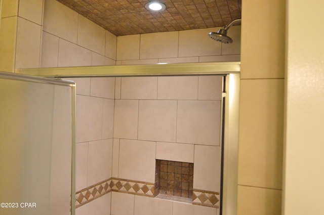 room details with an enclosed shower