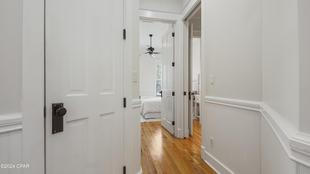 hall featuring light hardwood / wood-style floors