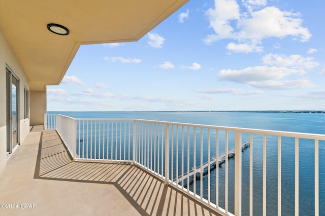 balcony with a water view