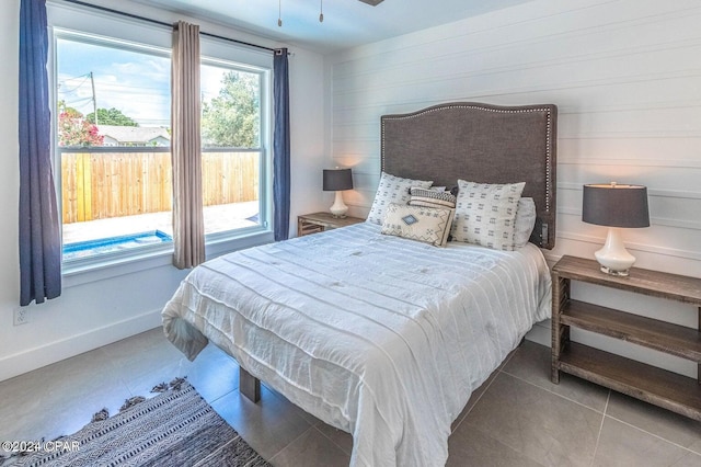 view of tiled bedroom