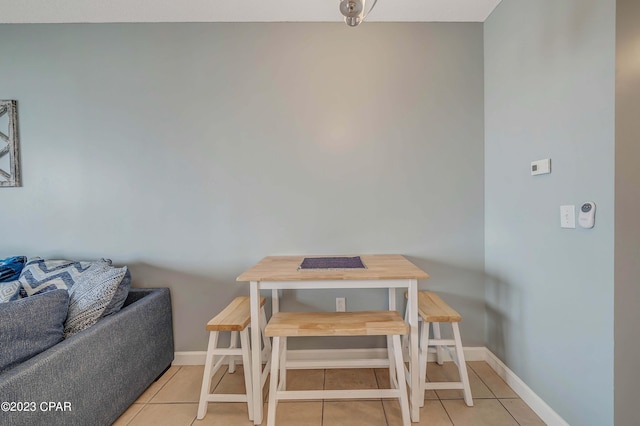 view of tiled dining room