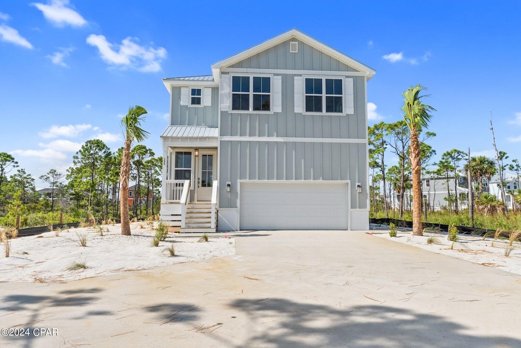 view of front of house with a garage