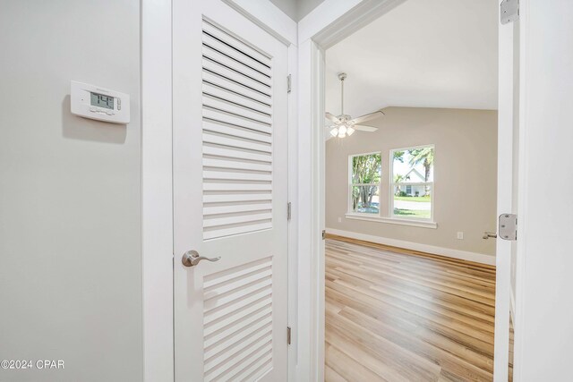 hallway featuring light hardwood / wood-style floors