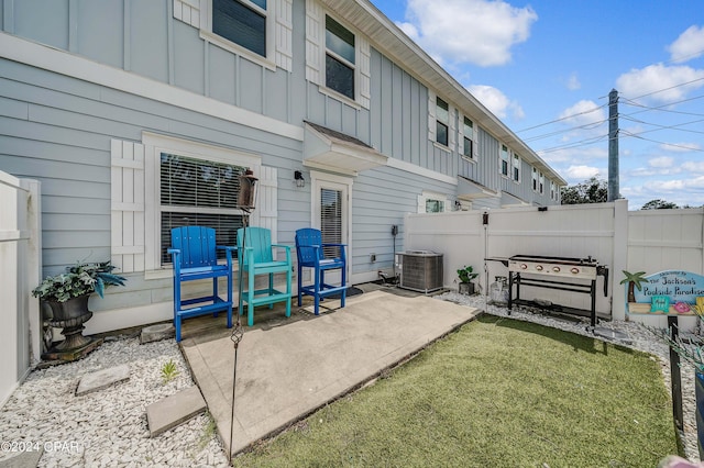 view of patio with central AC