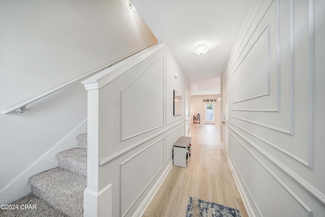 hall featuring light wood-type flooring