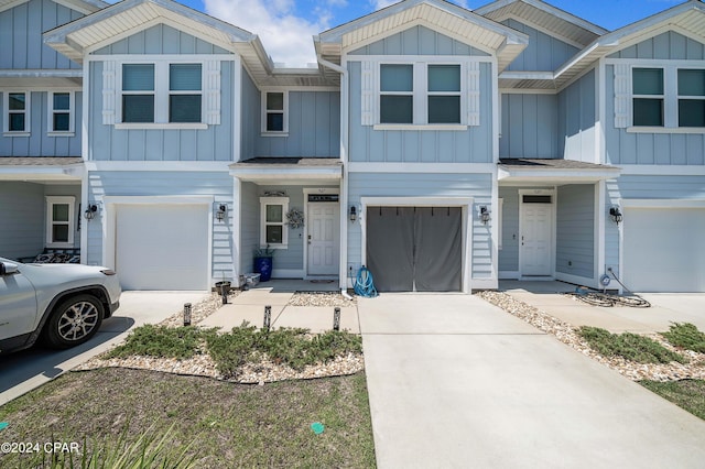 view of property featuring a garage