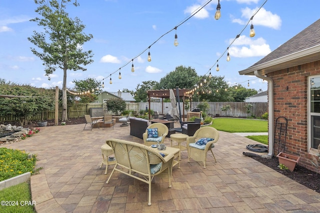 view of patio featuring outdoor lounge area