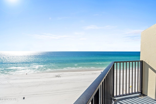 property view of water featuring a view of the beach