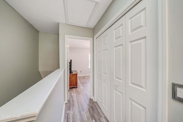 hall featuring light hardwood / wood-style floors