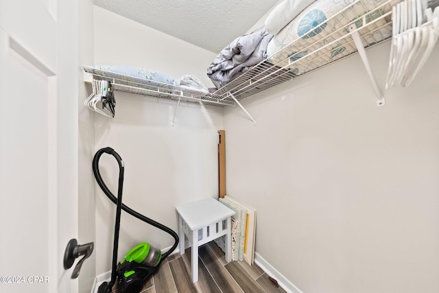 spacious closet featuring hardwood / wood-style flooring