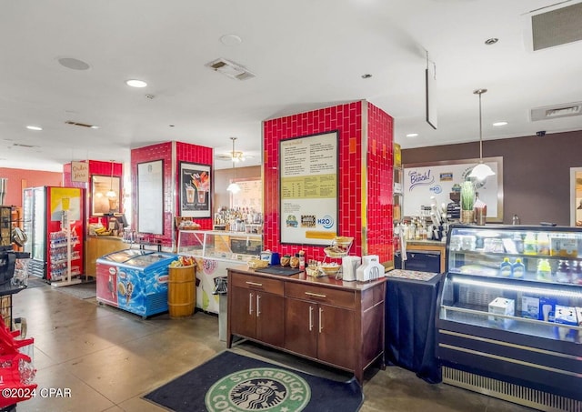 kitchen with pendant lighting