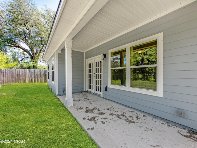 view of patio / terrace featuring french doors