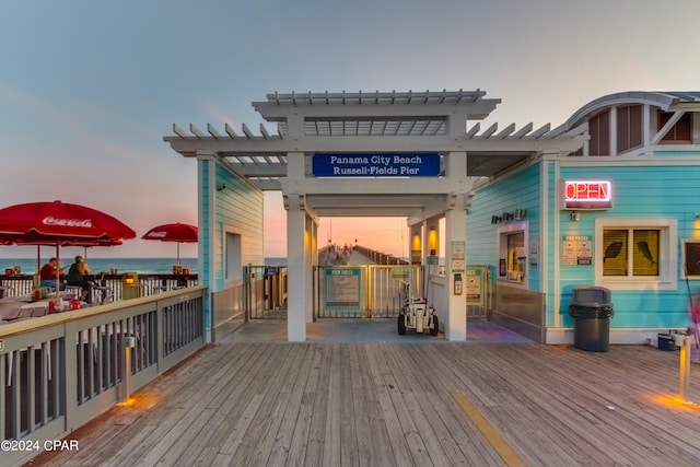 view of deck at dusk