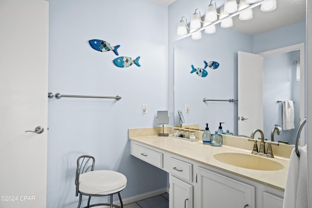 bathroom featuring vanity and tile patterned floors