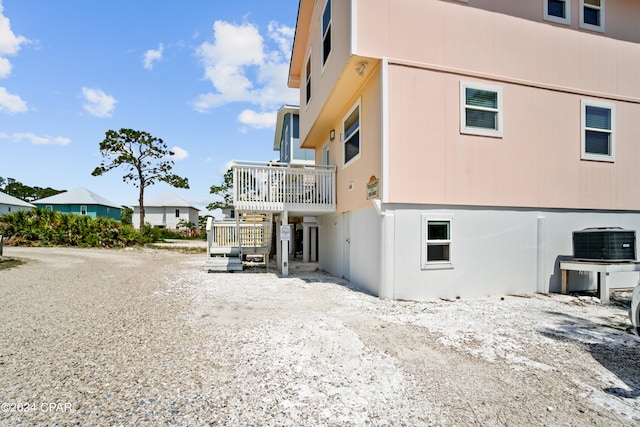 exterior space featuring central air condition unit