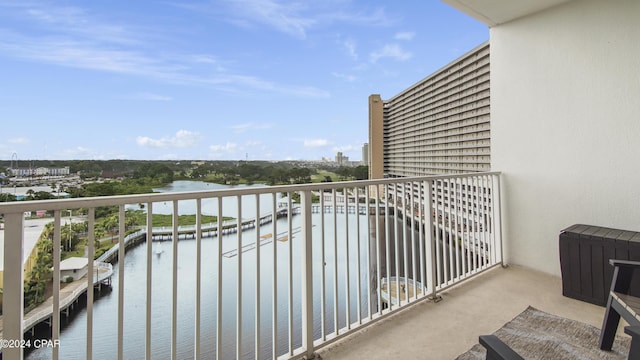 balcony with a water view