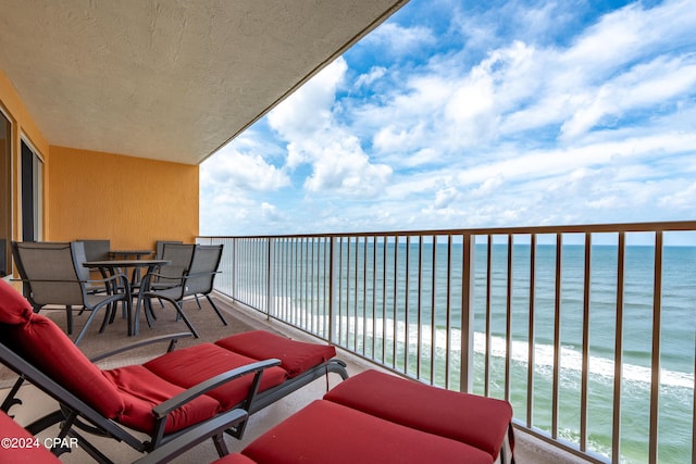 balcony with a water view