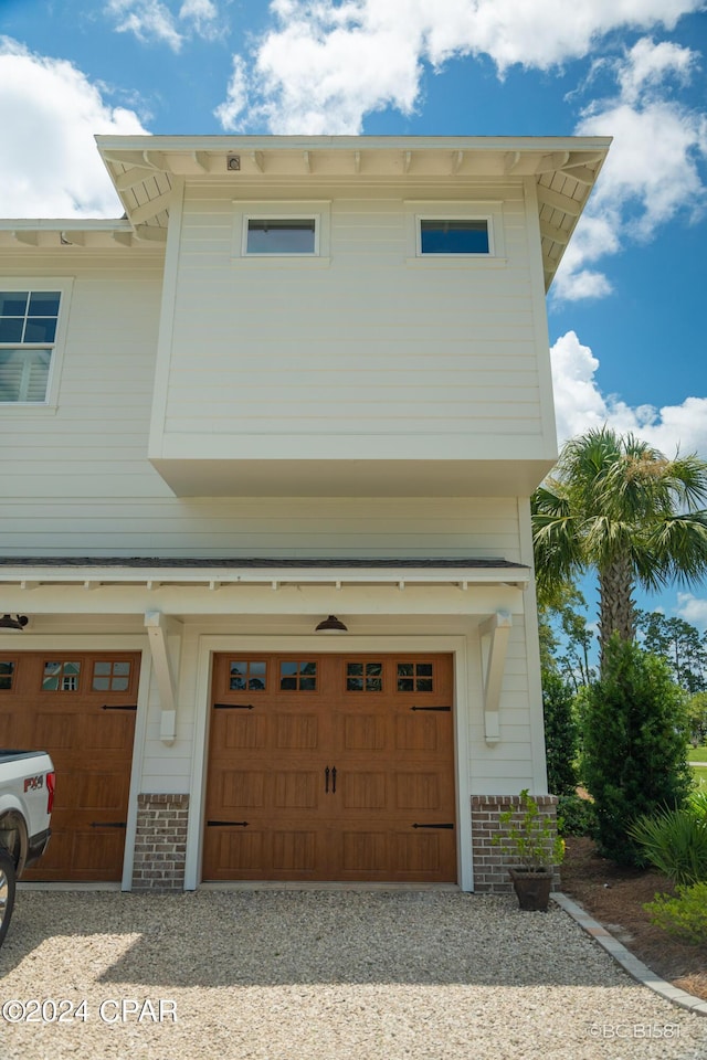 view of home's exterior with a garage