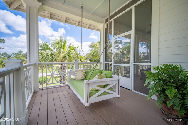 unfurnished sunroom with plenty of natural light