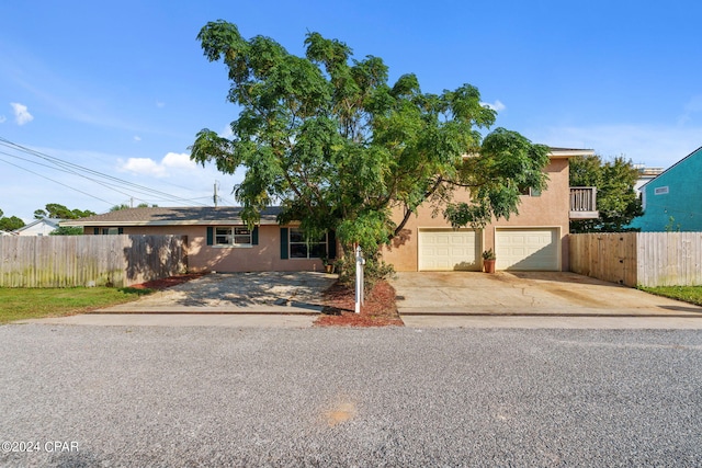 view of front of house with a garage