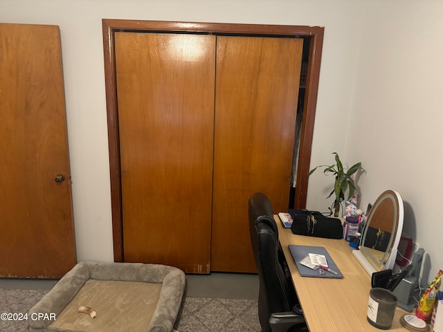 view of carpeted office space