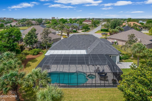 aerial view with a residential view