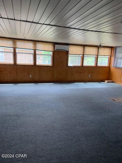 4908 Davis Dr, Marianna, FL 32446 - spare room with a wall mounted air conditioner and wood walls