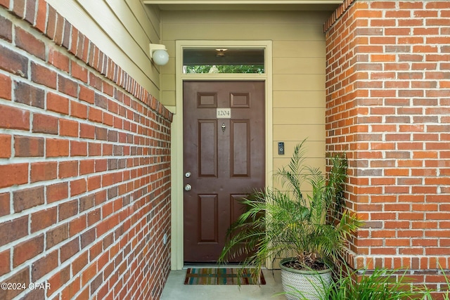 view of exterior entry