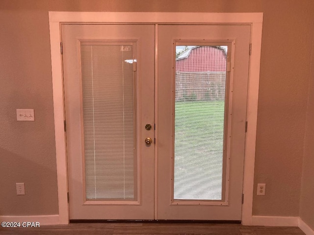 doorway to outside with french doors